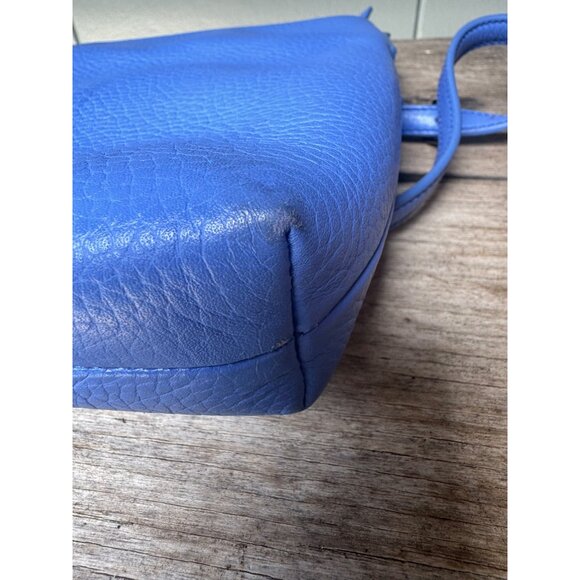 Kate Spade New York Blue Pebbled Leather Zipper Crossbody Purse Bag - Picture 10 of 10